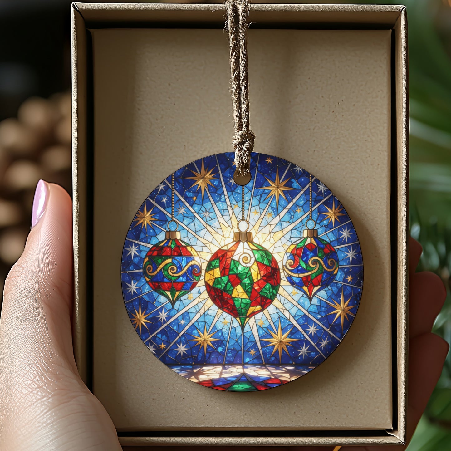 Stained Glass Christmas Star Ornament for Holiday product