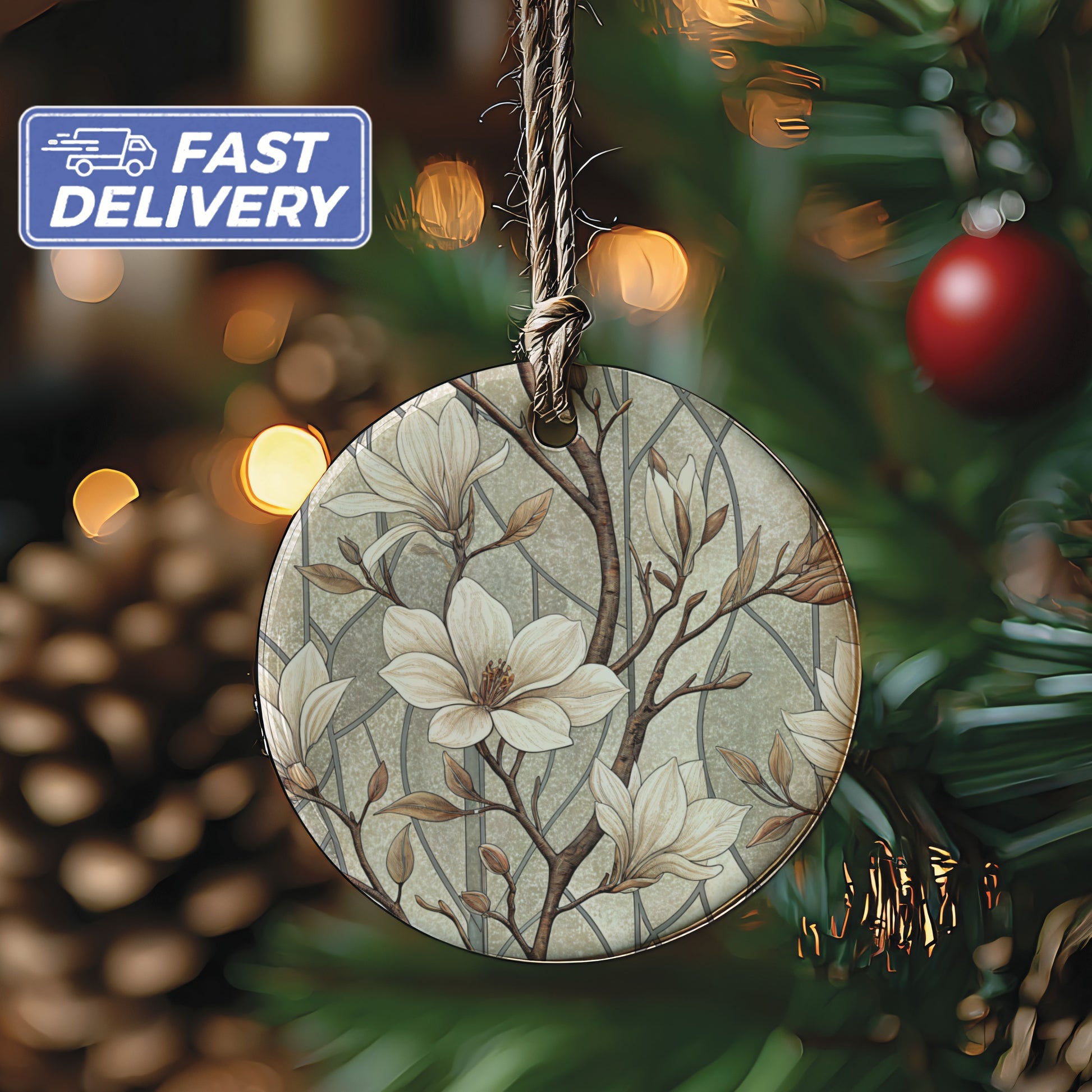 Floral Patterned Christmas Tree Ornament Decoration