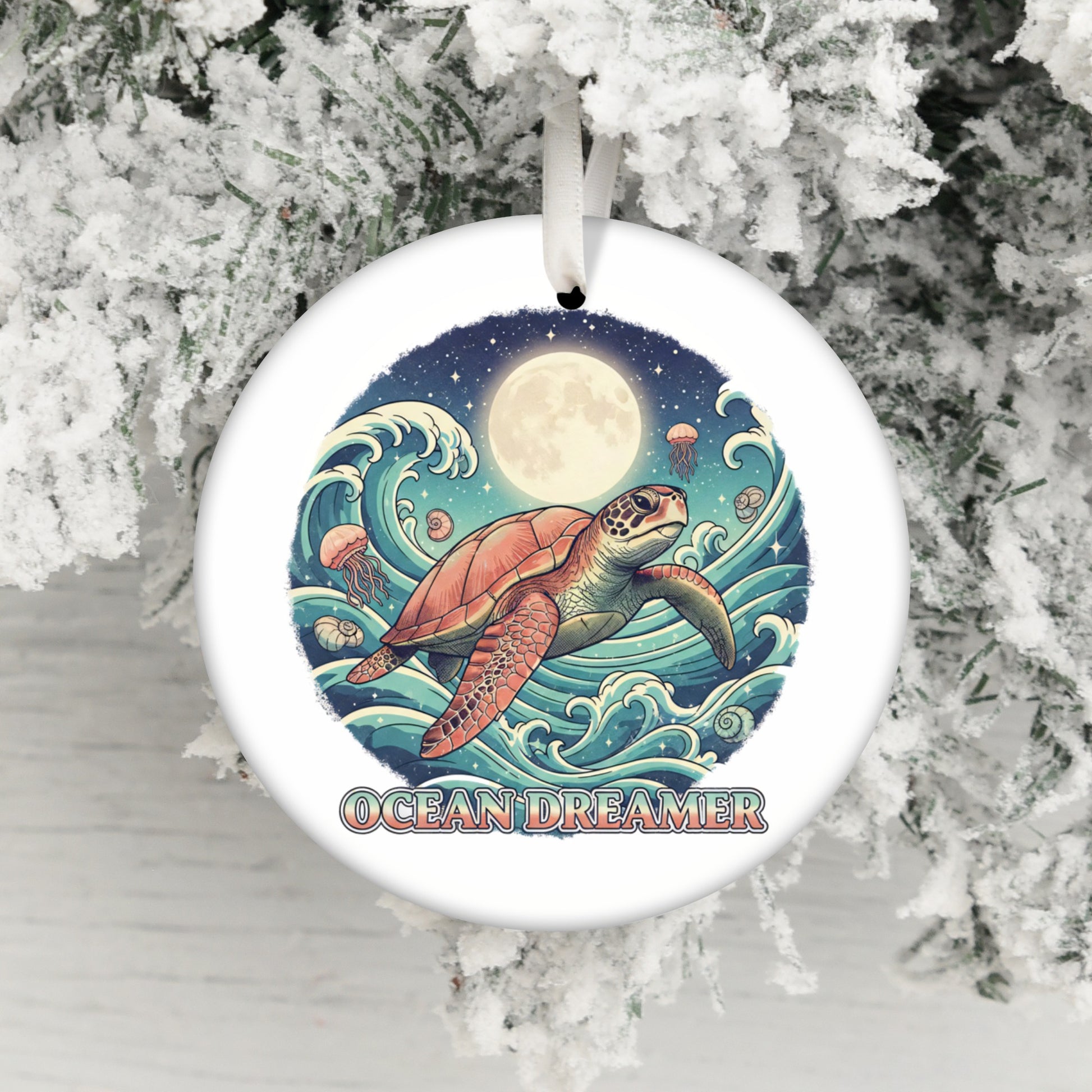 Ocean Dreamer Turtle Moon Ornament product type