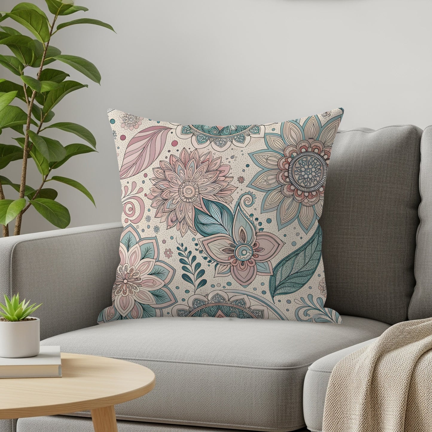 Elegant Floral Design Throw Pillow for Home Decor