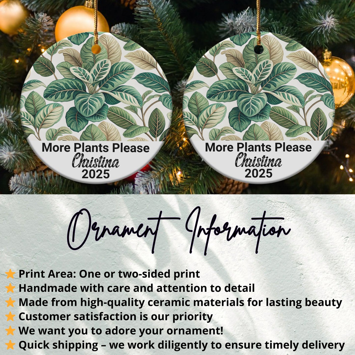 Personalized More Plants Please Christmas Ornament product