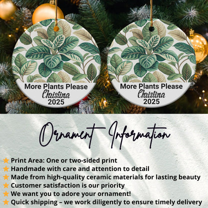 Personalized More Plants Please Christmas Ornament product