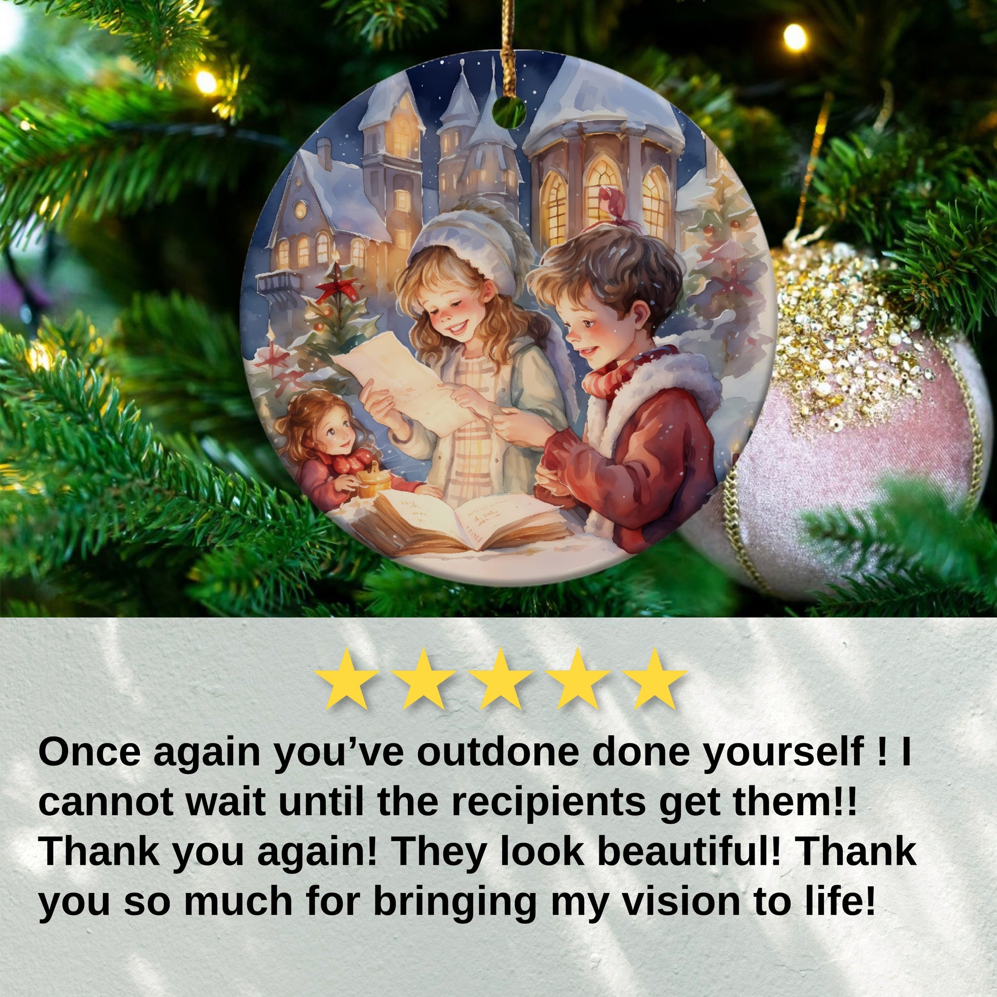 Beautifully Illustrated Christmas Ornament product
