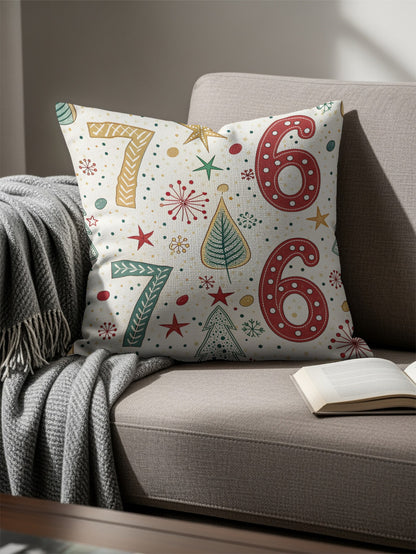 Holiday Season Six and Seven Patterned Christmas Tree Throw Pillows - Walk Greener