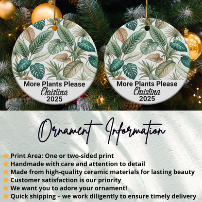 Personalized More Plants Please Ornament product