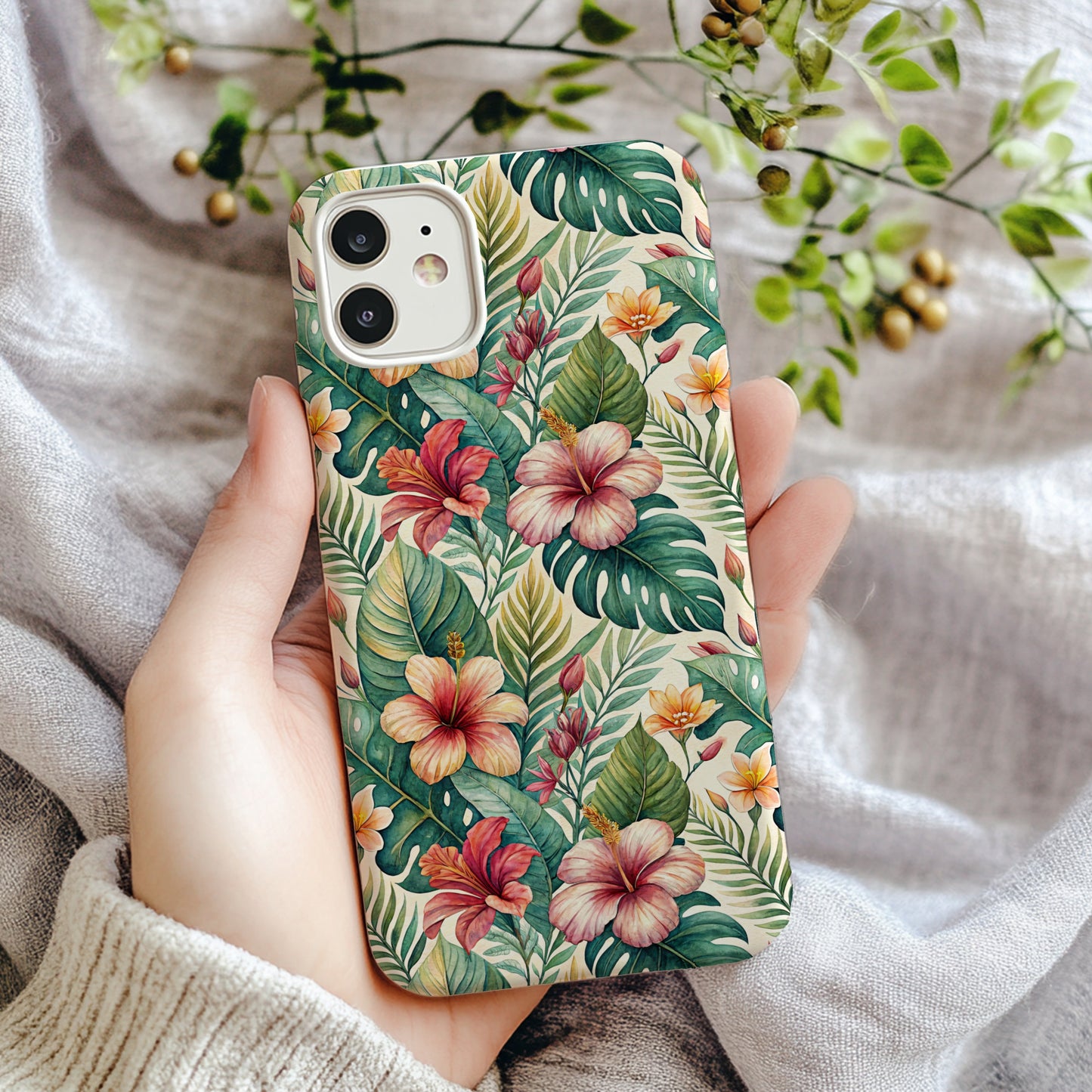 Tropical Floral Patterned Phone Case for Stylish Protection