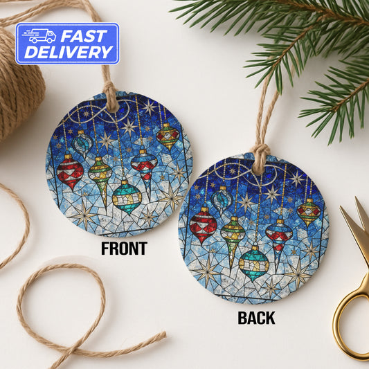Ornament Set Stained Glass Style Holiday product type