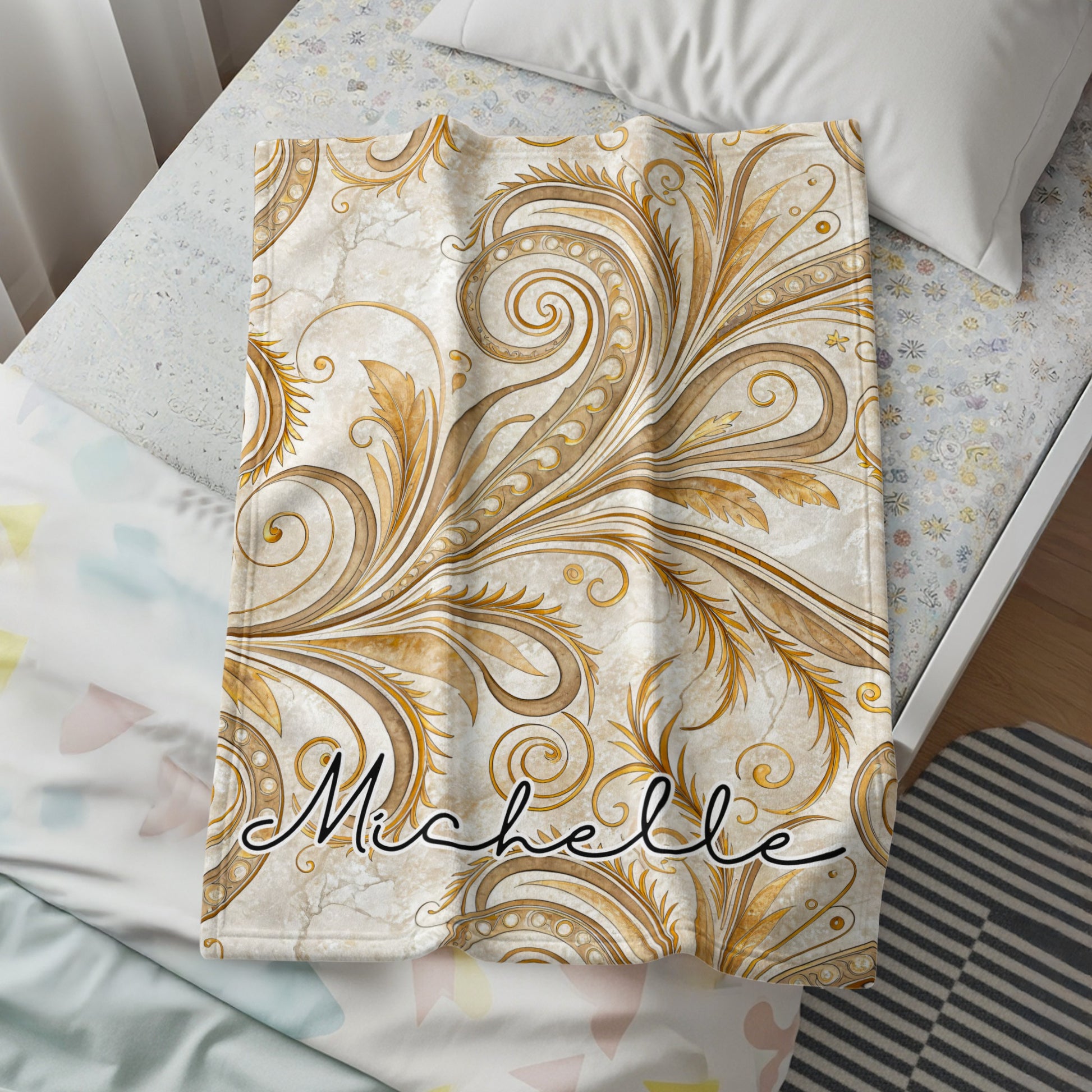Elegant Baroque Design with Michelle Personalized Blanket