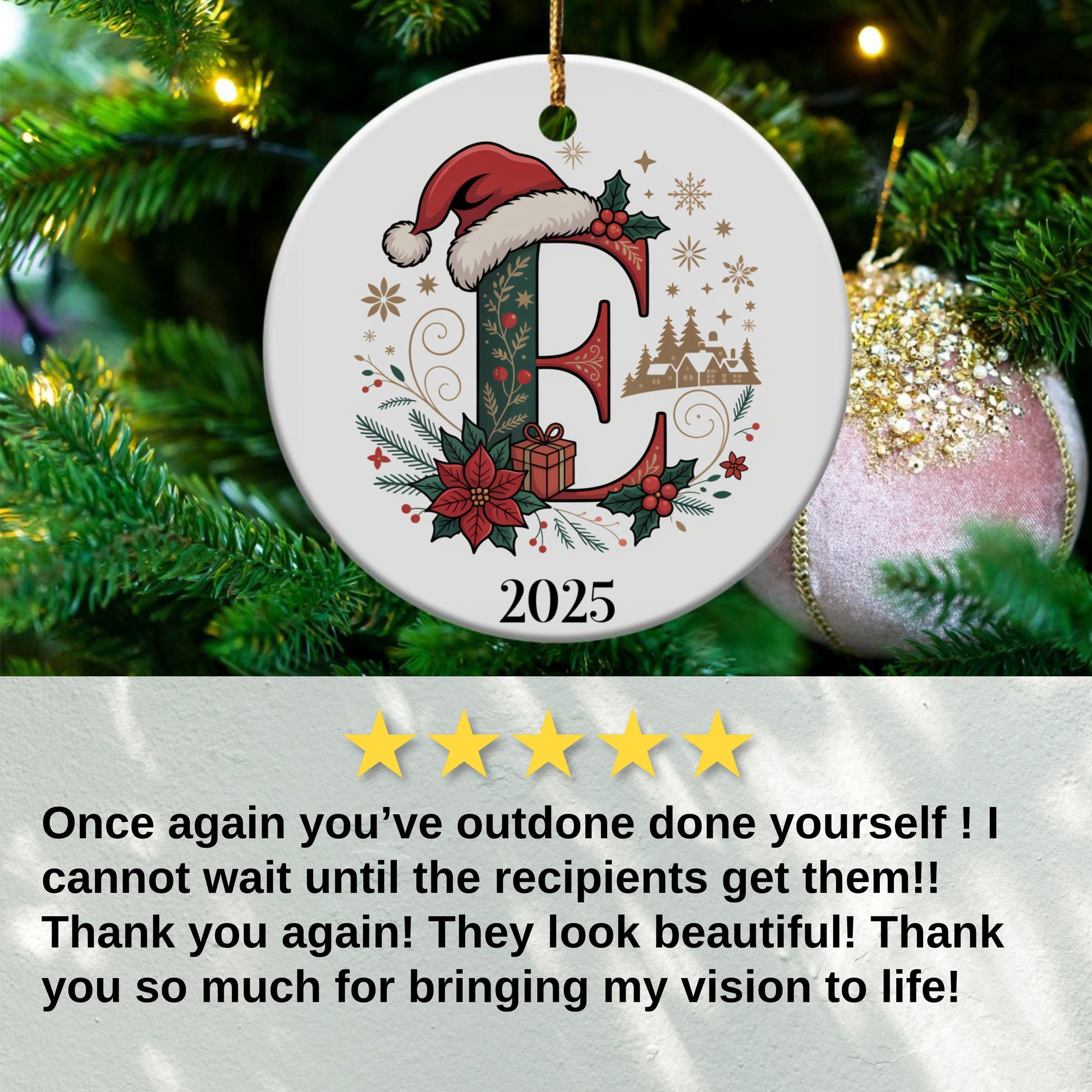 Personalized Christmas Ornament 2025 Holiday product type
