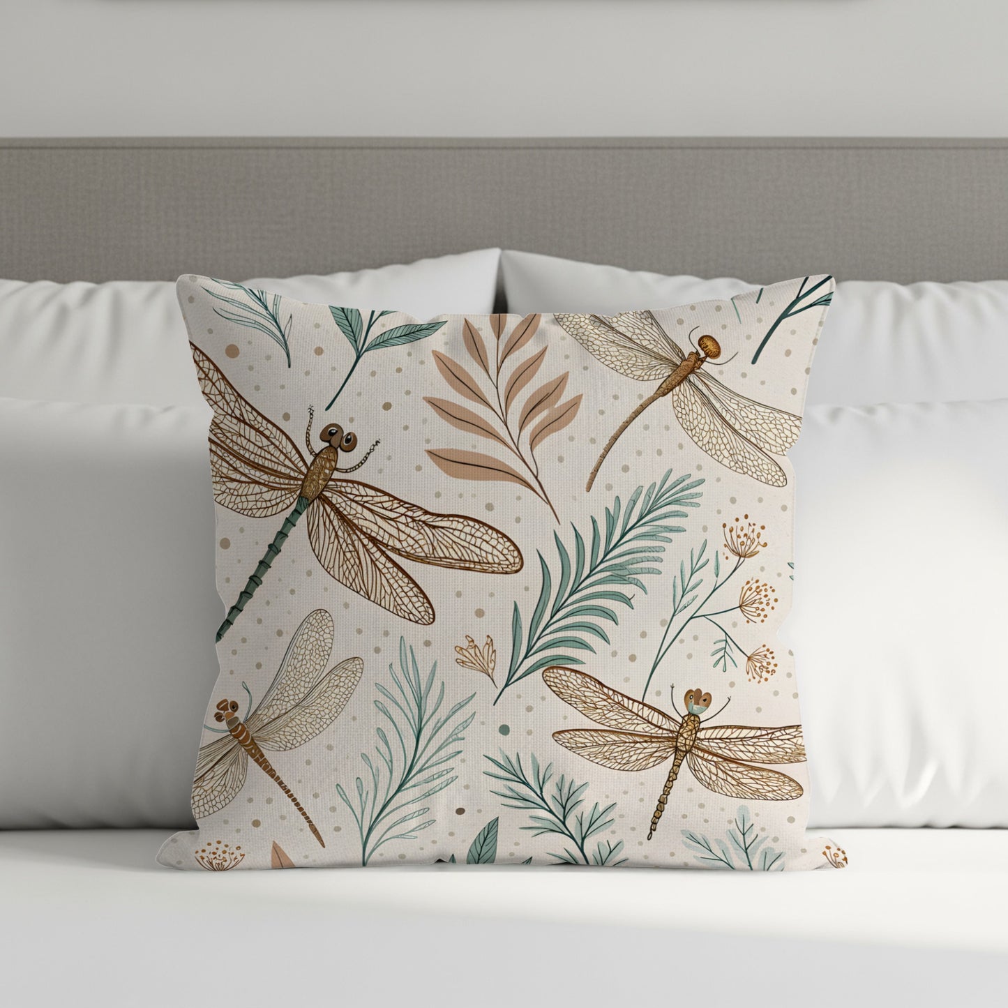 Dragonfly Print Decorative Throw Pillow Cushion
