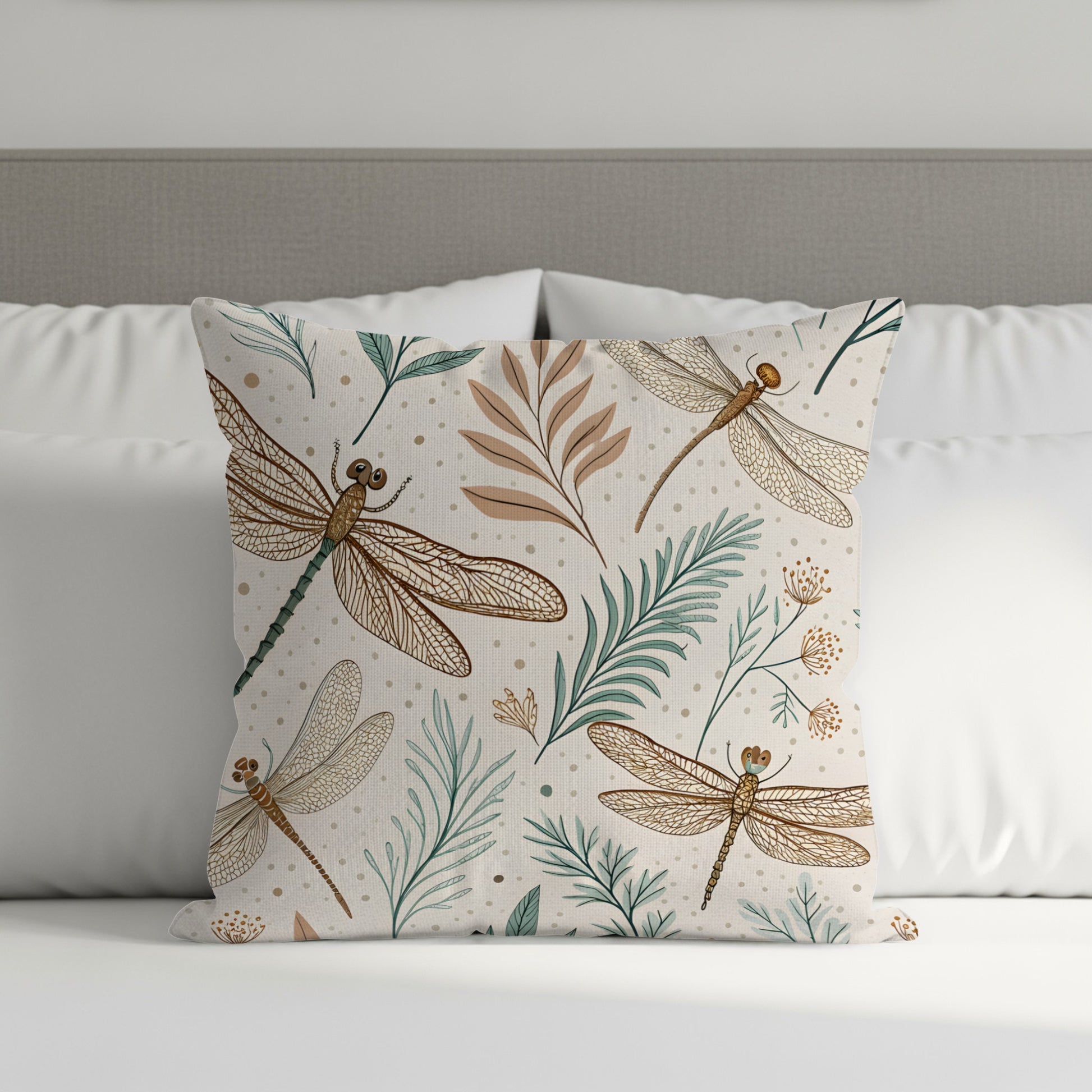 Dragonfly Print Decorative Throw Pillow Cushion