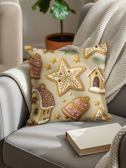 Festive Holiday Cookie Theme Throw Pillow for Cozy Decor