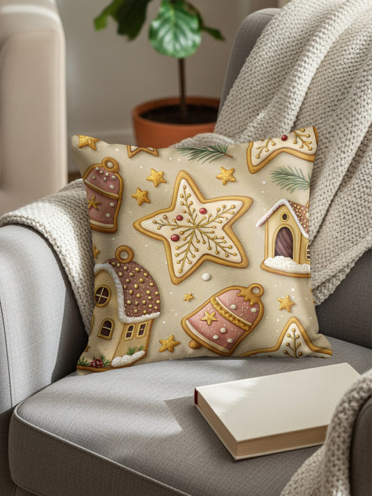Festive Holiday Cookie Theme Throw Pillow for Cozy Decor