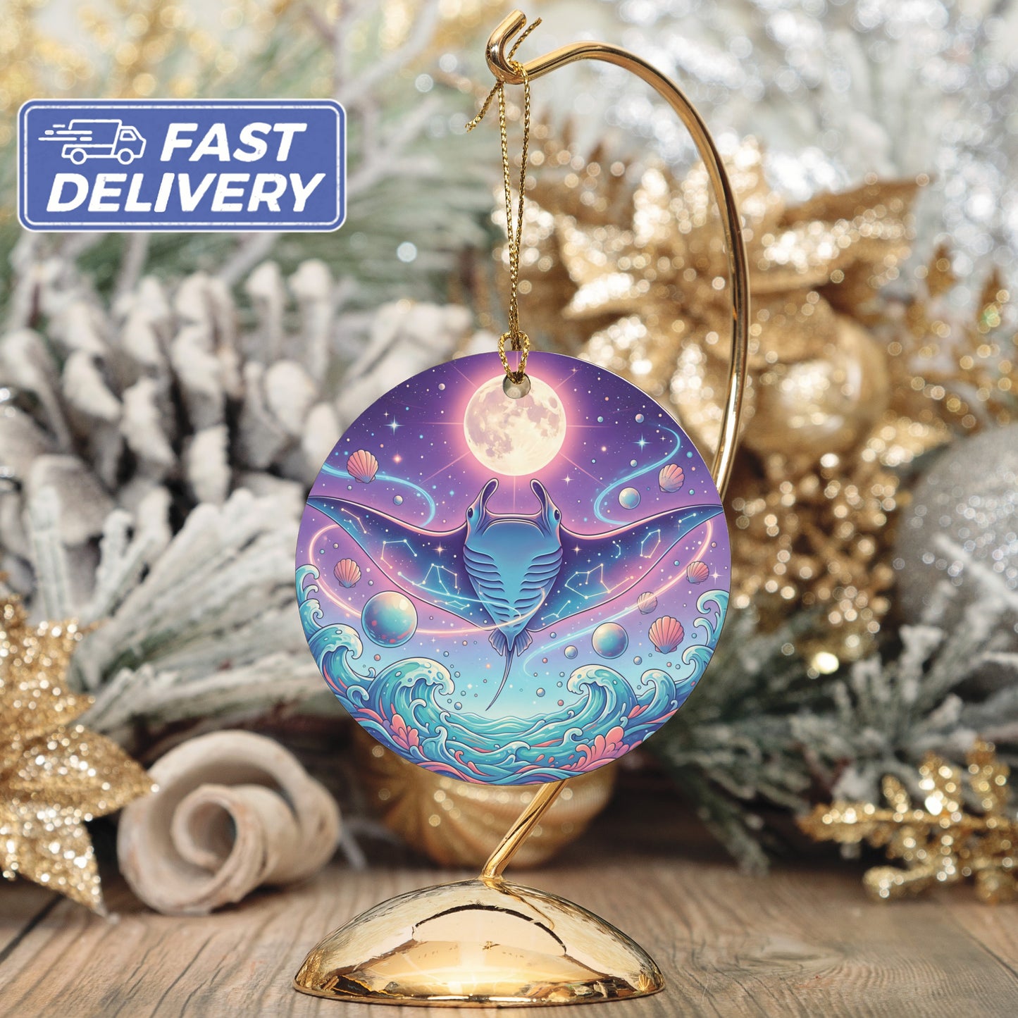 Mystical Moonlit Scorpion Design Christmas Ornament product
