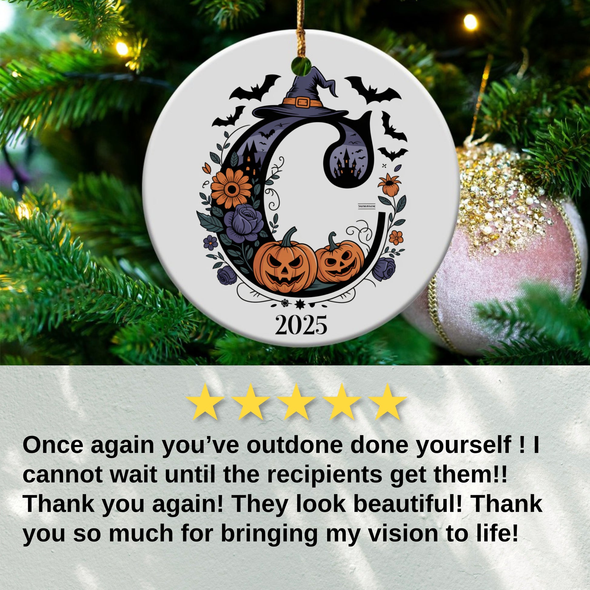 Festive Halloween Ornament With Witch Hat product type