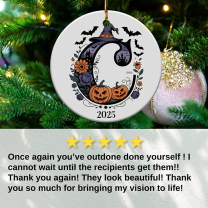 Festive Halloween Ornament With Witch Hat product type