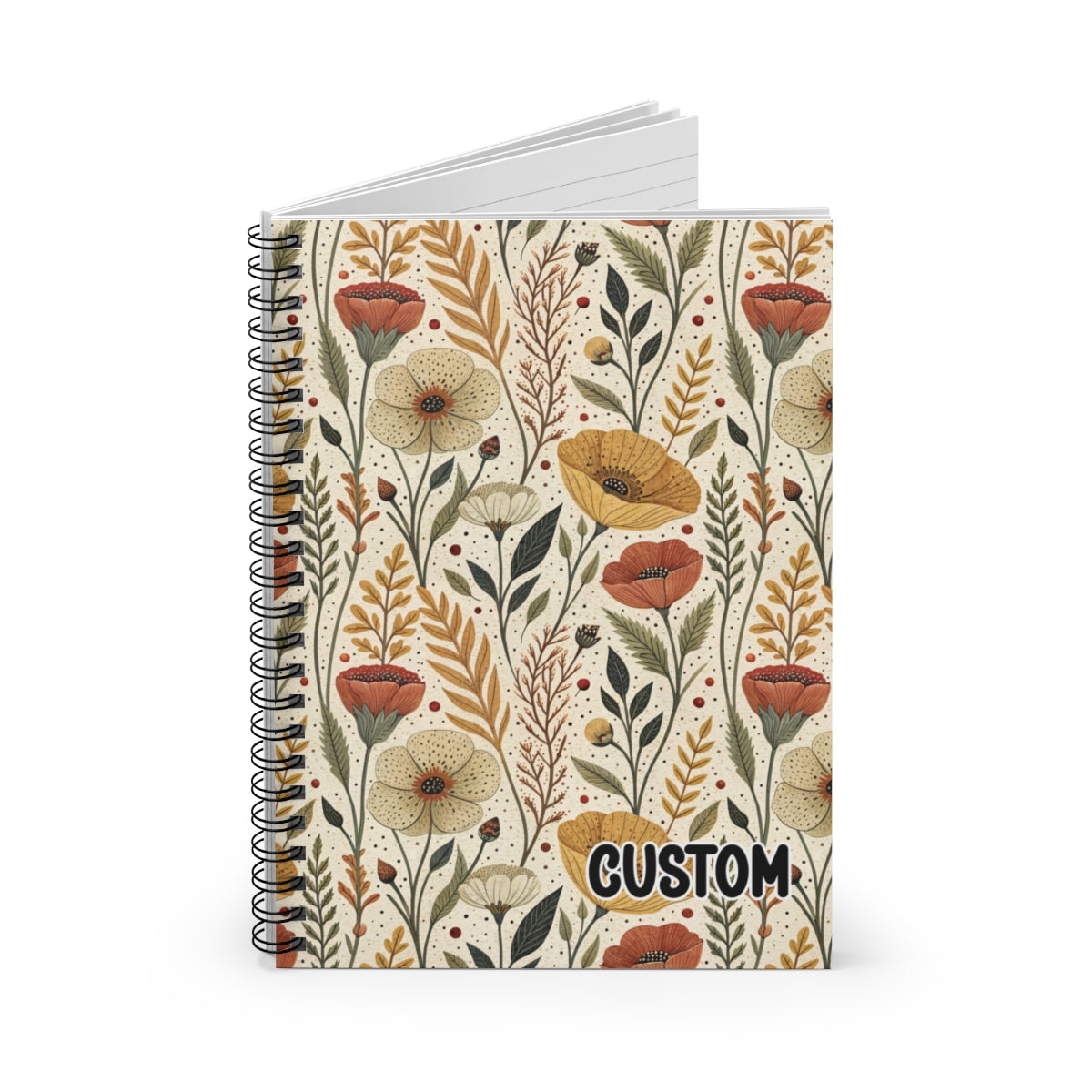 Custom Floral Botanical Design Spiral Notebook