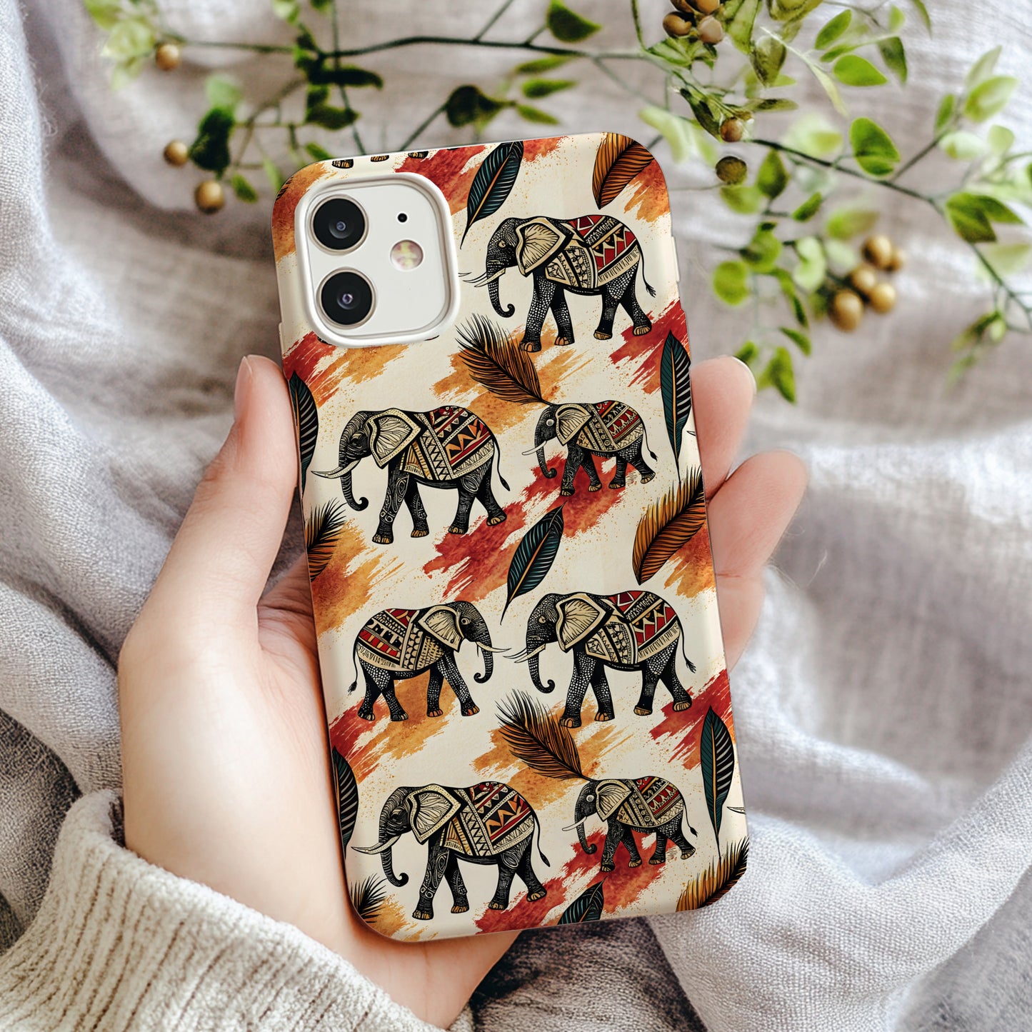 Colorful Elephant Print Phone Case for Any Occasion