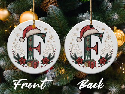 Festive Holiday F Monogram Ornament product type