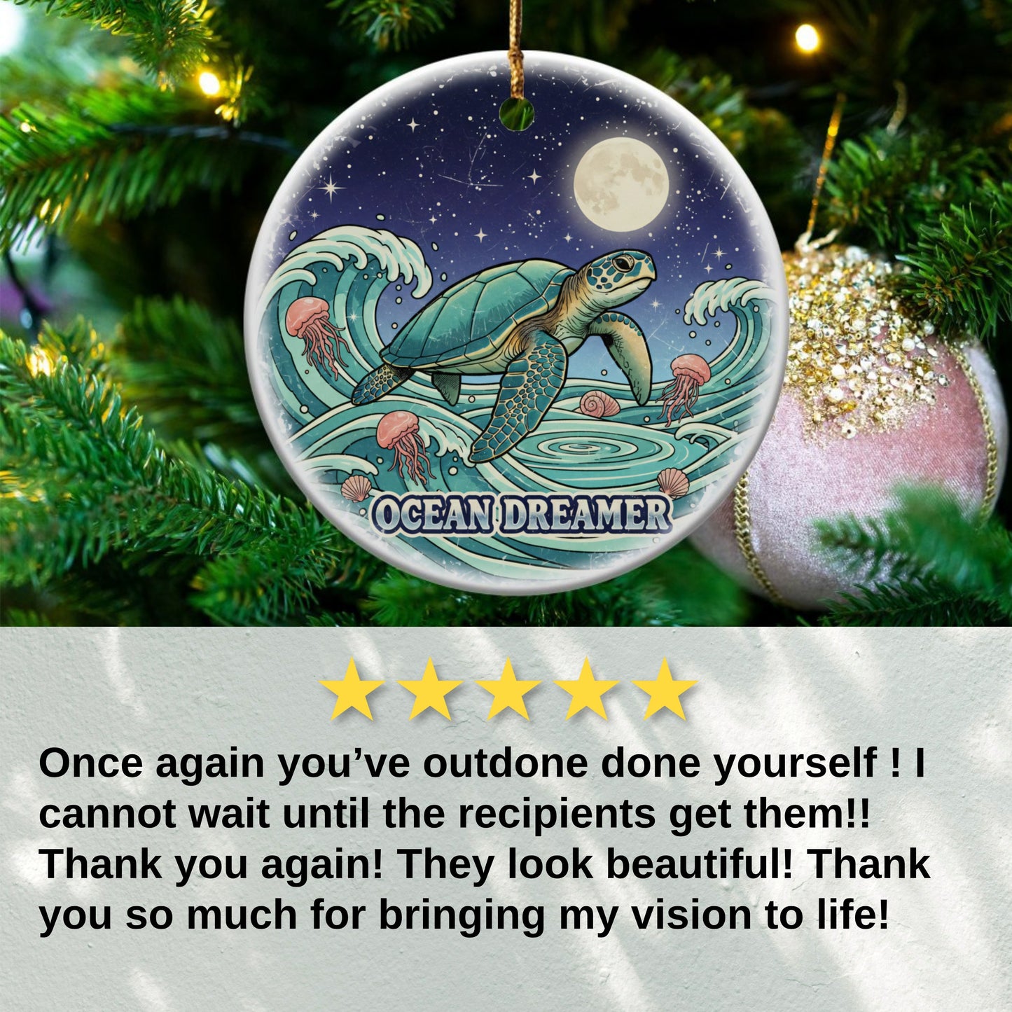 Ocean Dreamer Turtle Christmas Ornament product type