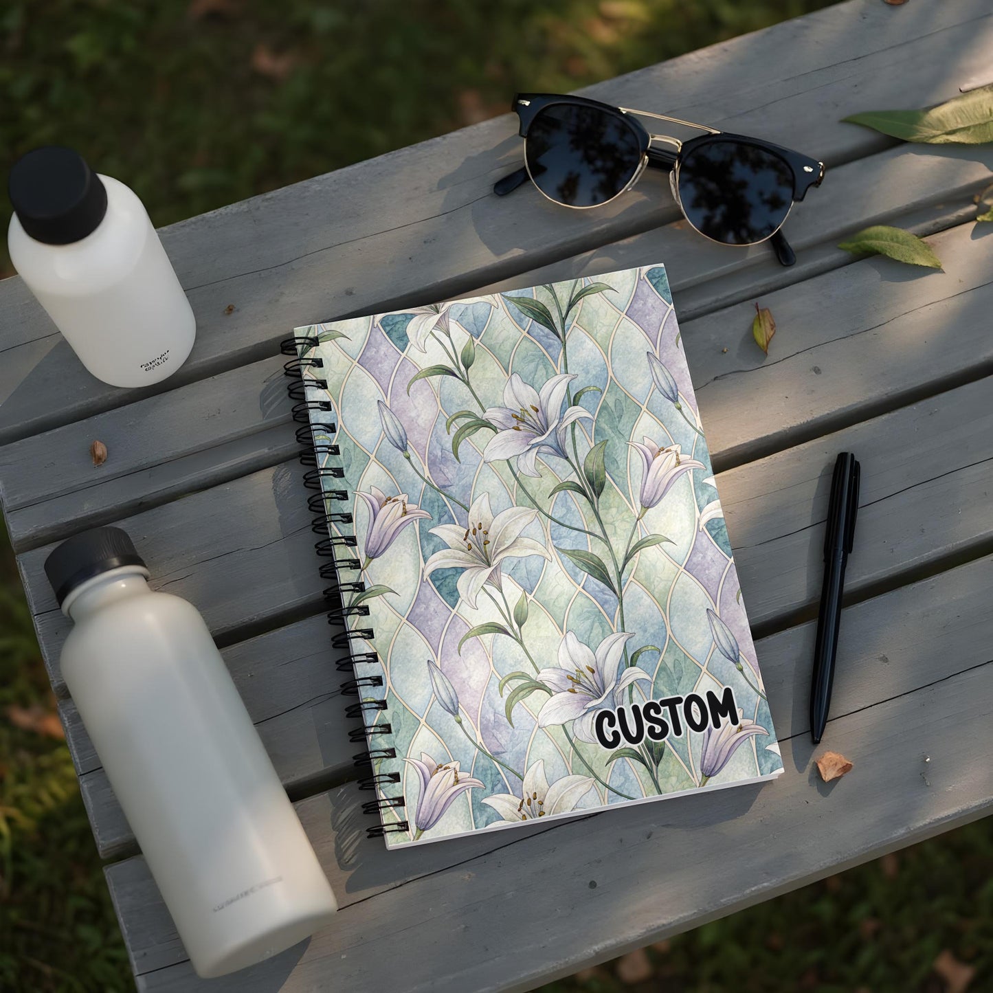 Custom Floral Pattern Spiral Notebook Custom Product