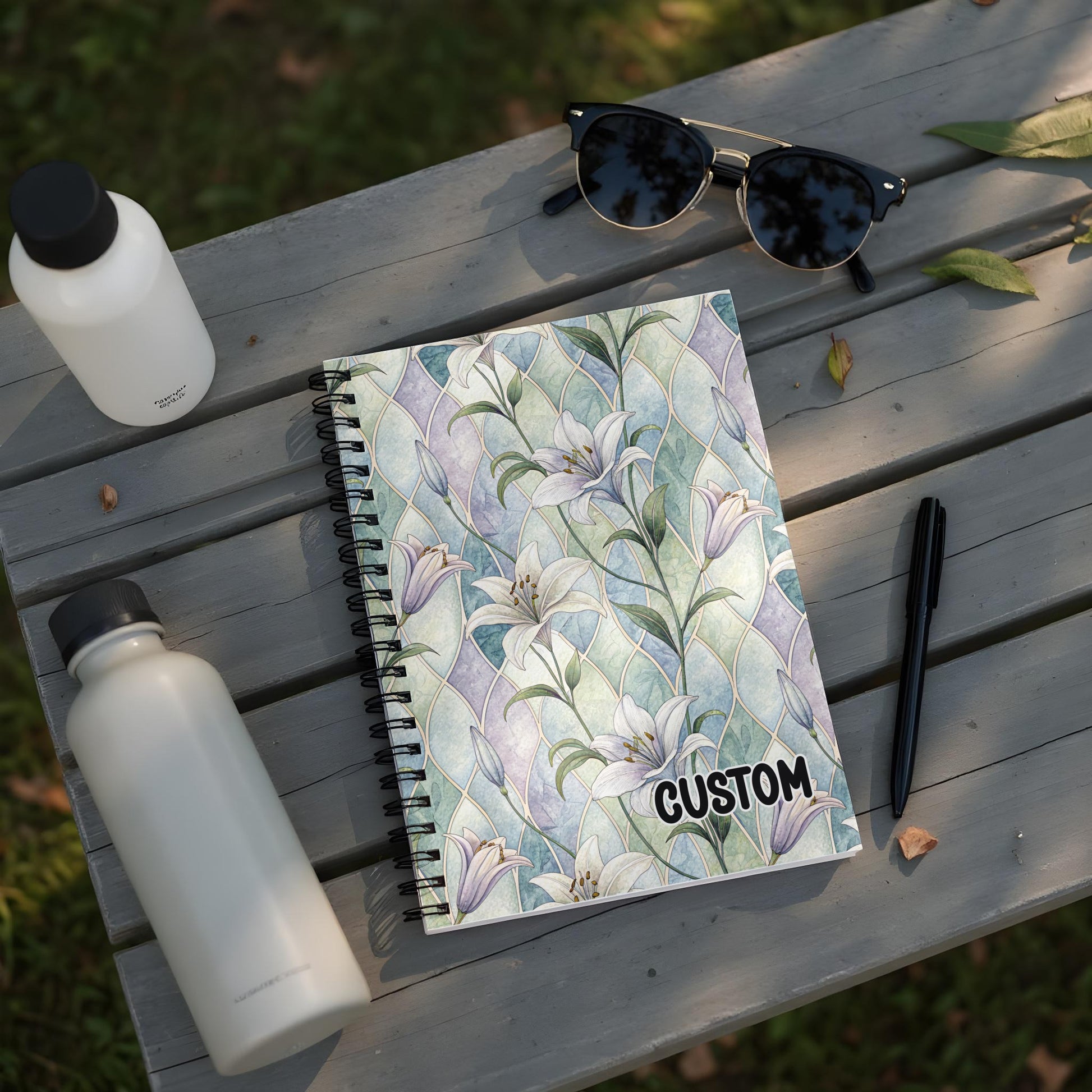 Custom Floral Pattern Spiral Notebook Custom Product