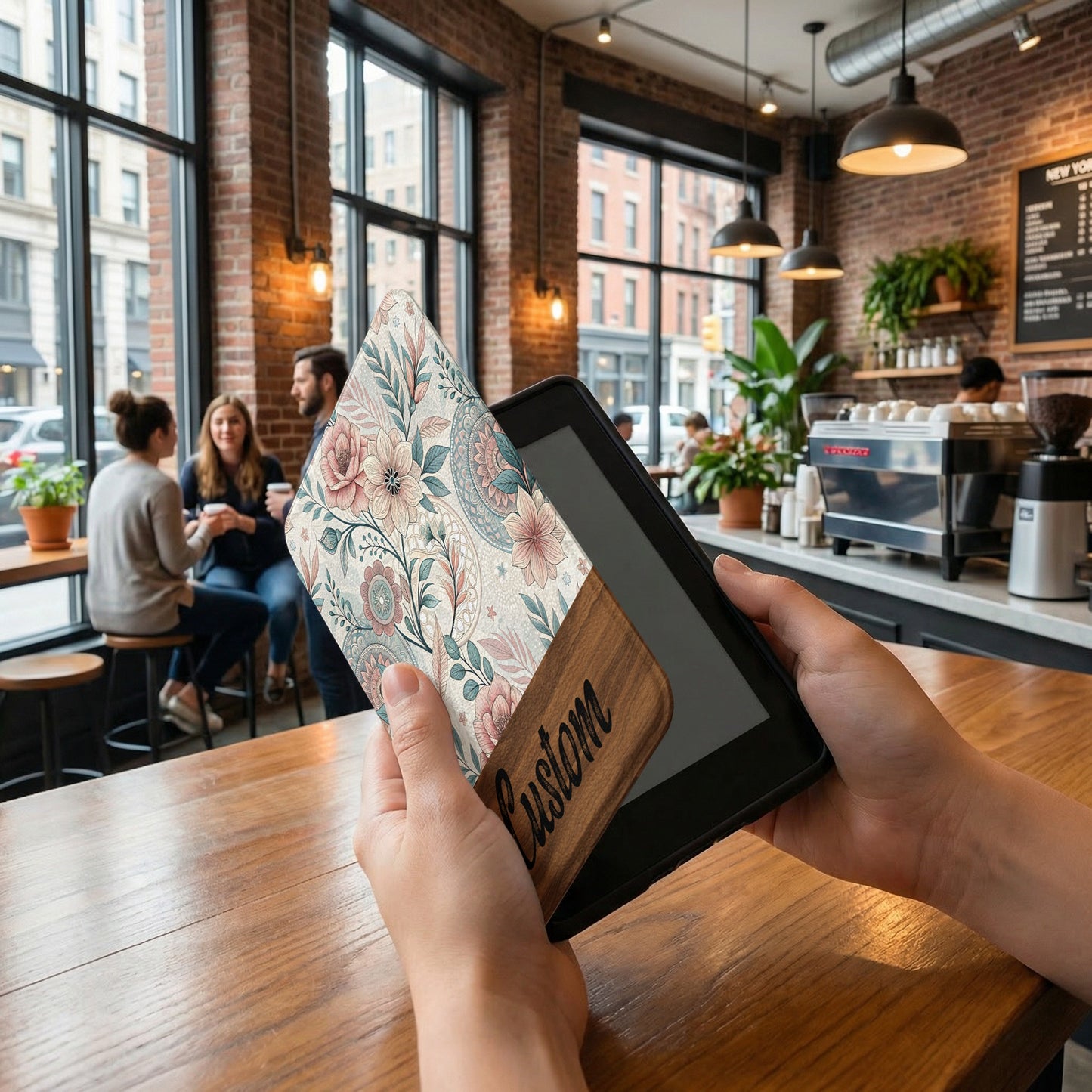 Elegant Floral Custom Tablet Cover and Stand Case