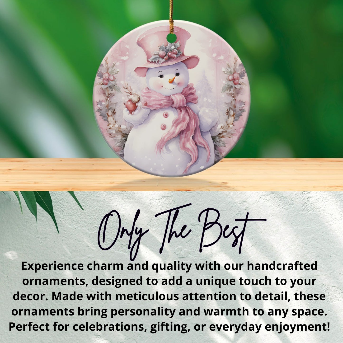 Adorable Snowman with Hat and Scarf Ornament product