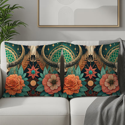 Decorative Floral Skulls Patterned Texture Design Pillows & Pillow Cases - Walk Greener