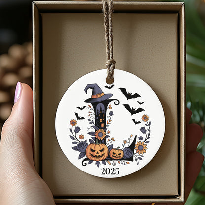 Halloween Witch Hat Pumpkin Design Ornament product