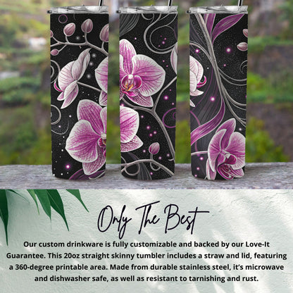 Pink Orchids and Sparkling Lights Elegant Design Tumblers - Walk Greener
