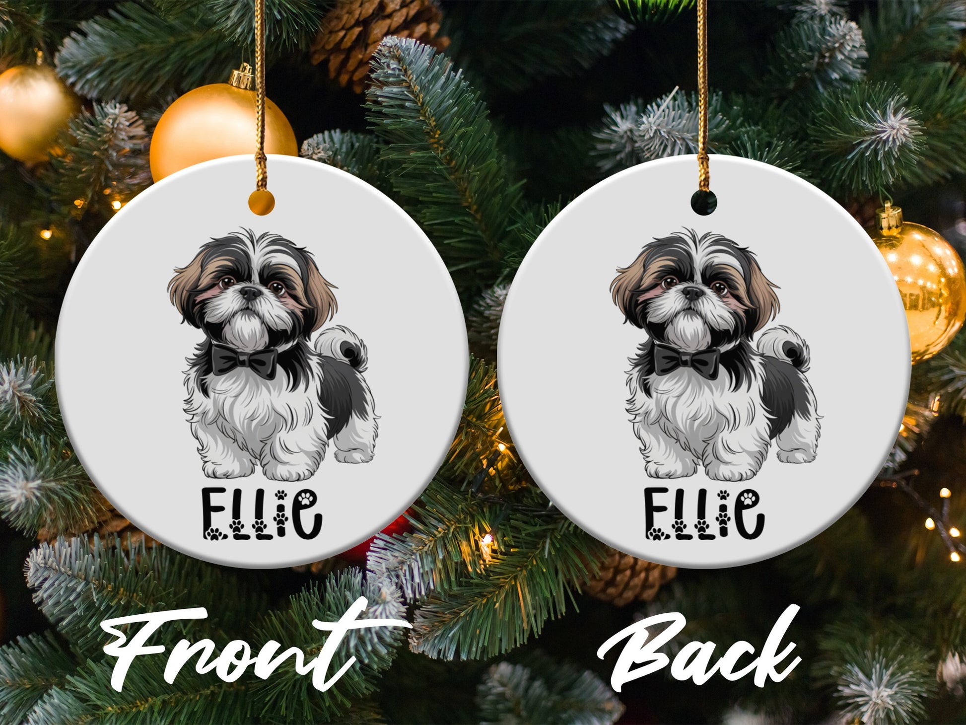 Custom Dog Name Christmas Tree Ornament product type