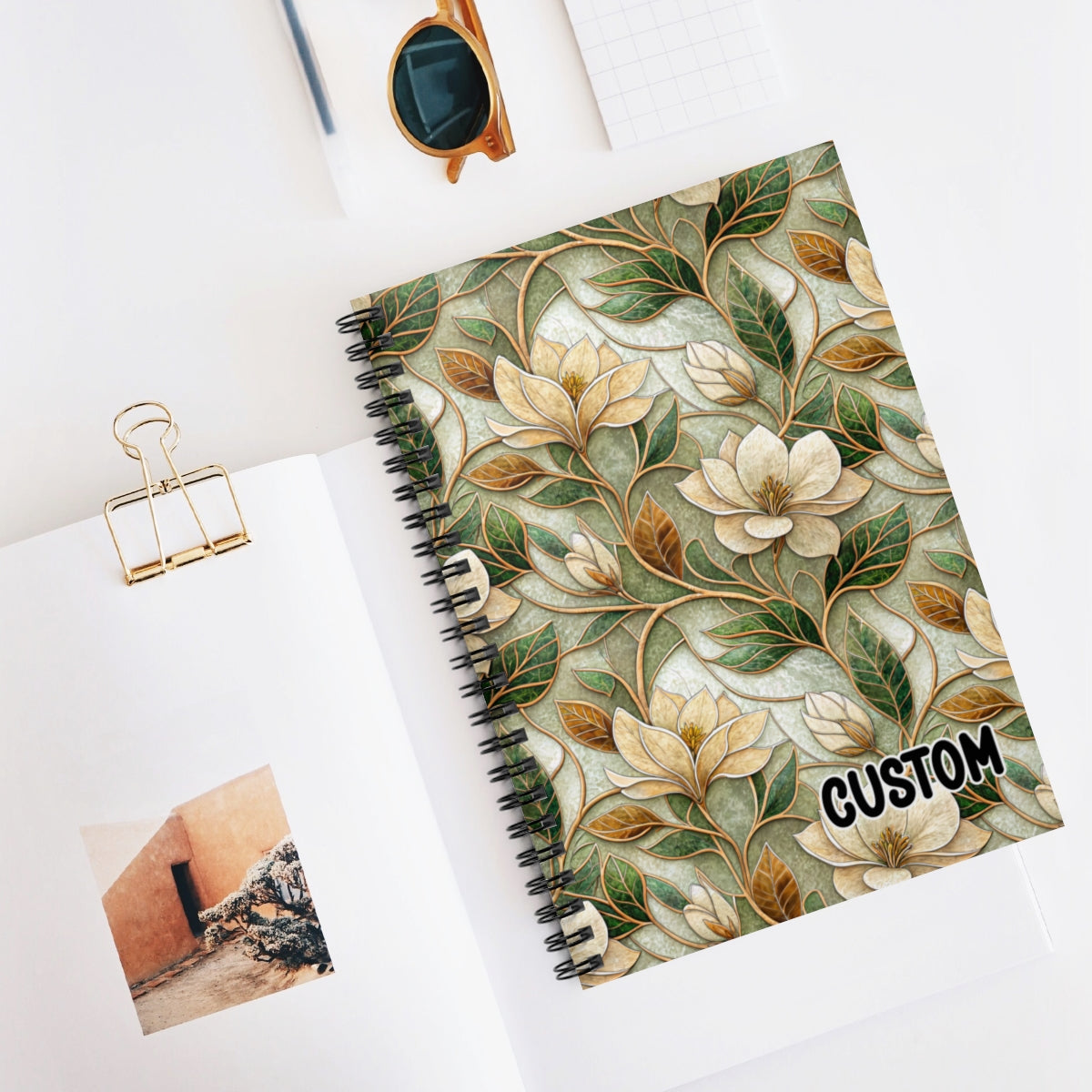 Custom Floral Design Spiral Notebook Customizable