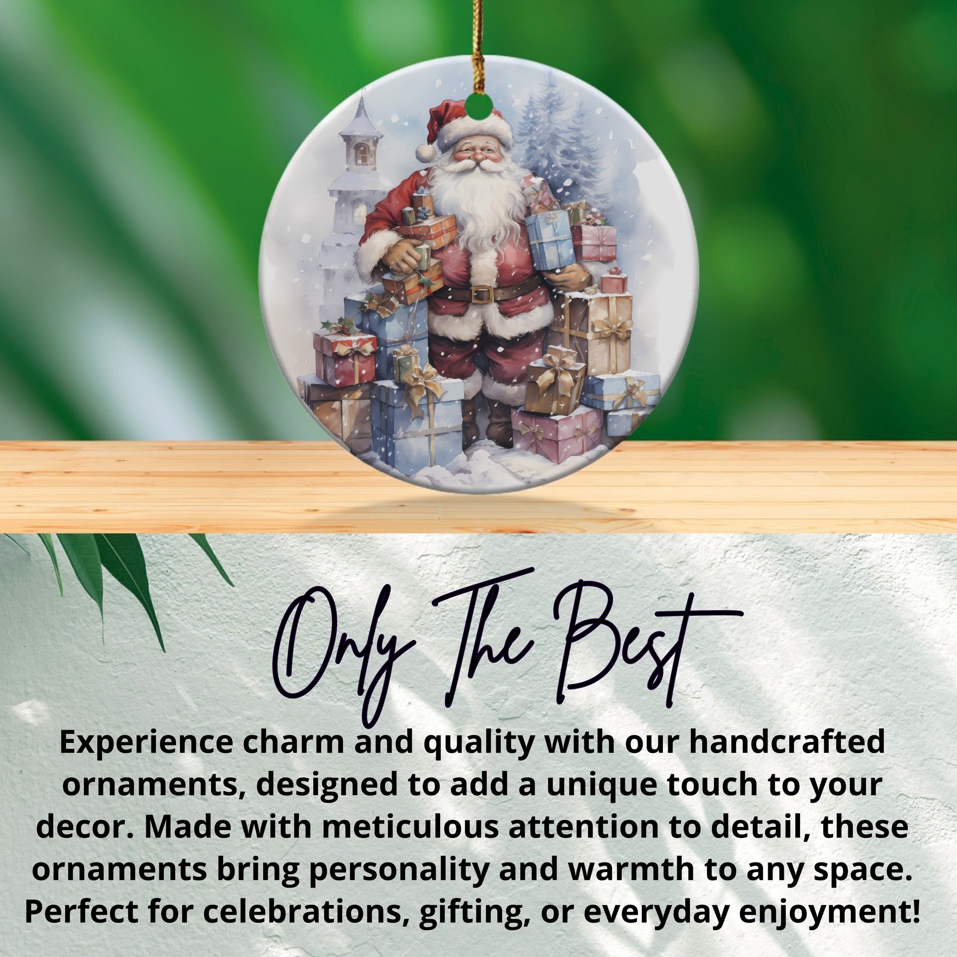 Santa Claus Holding Gifts Festive Ornament product