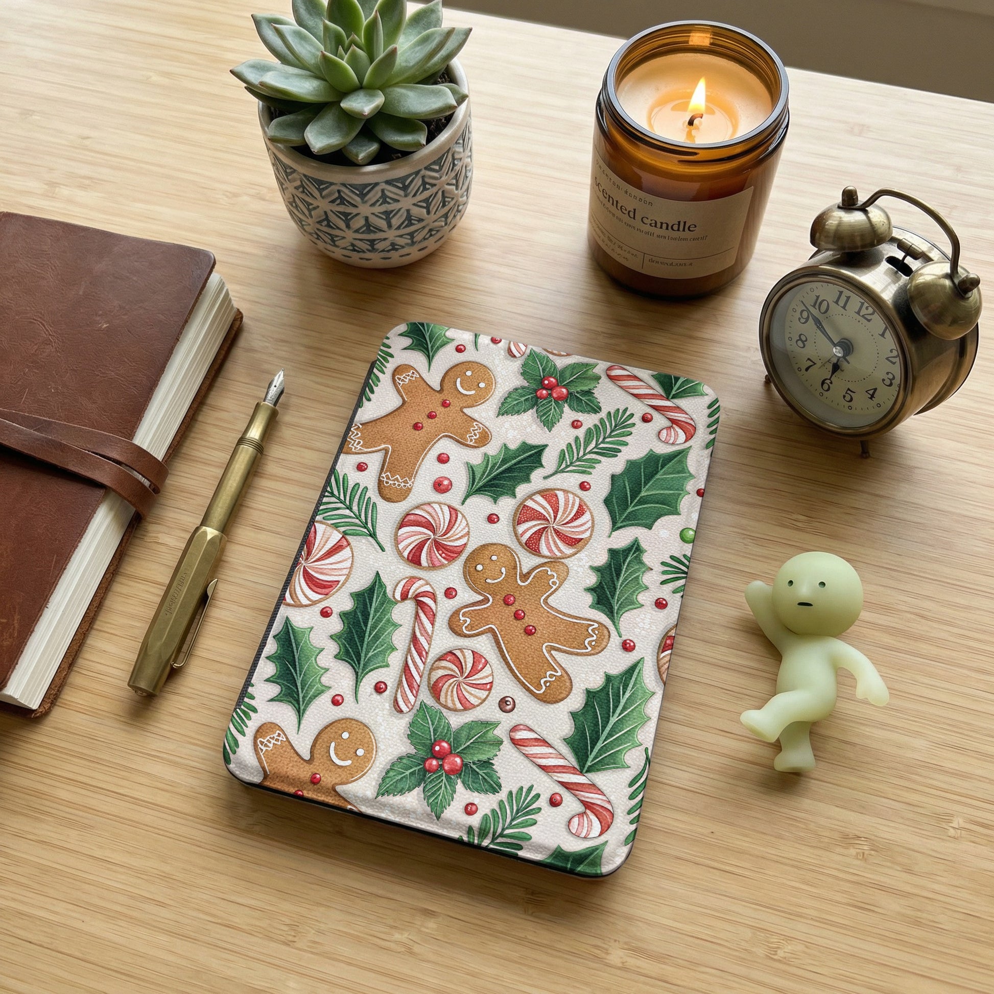 Festive Gingerbread and Candy Holiday Notebook Cover