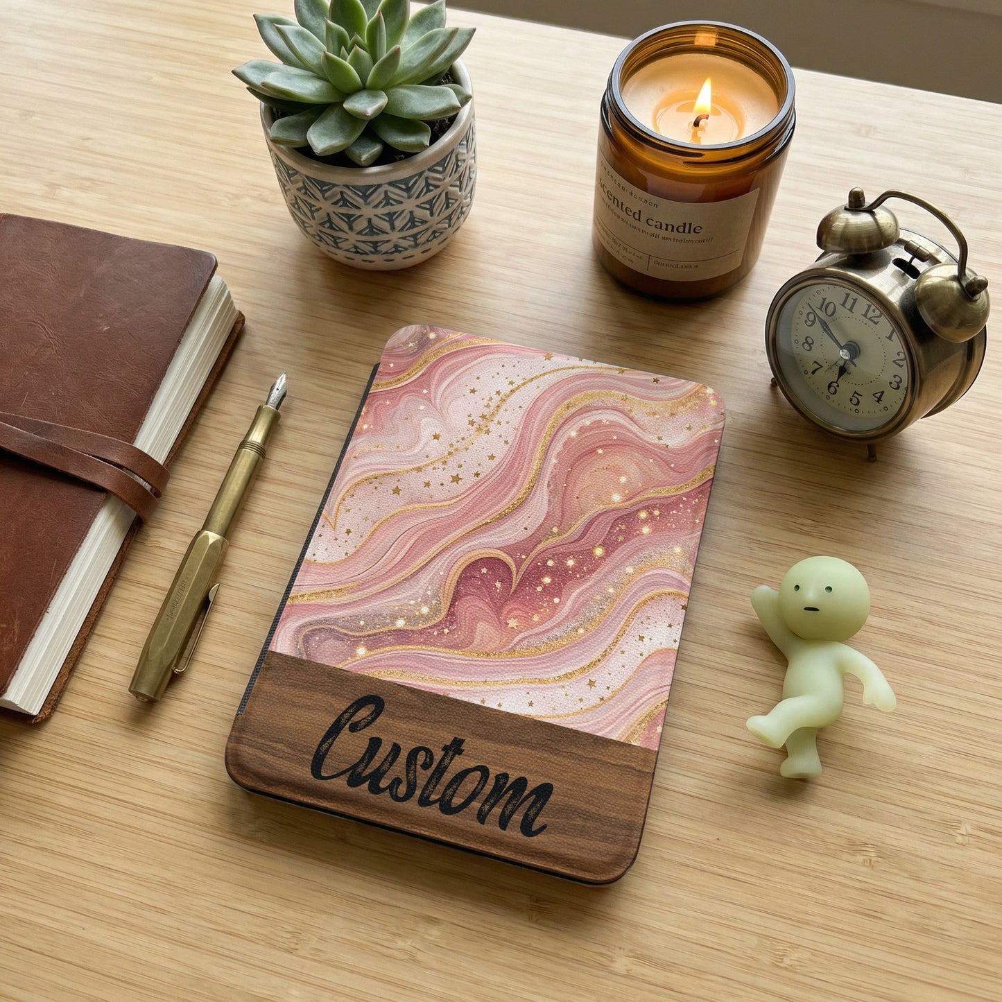 Elegant Pink Swirl Custom Notebook Personalized Planner