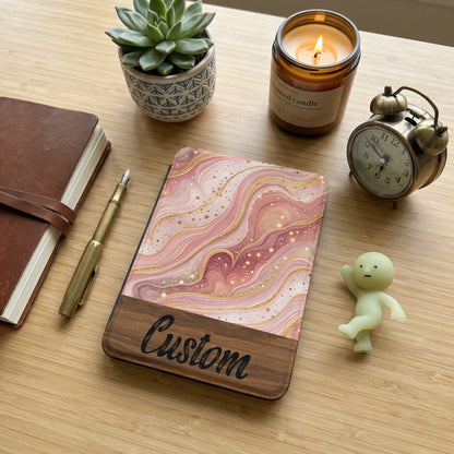 Elegant Pink Swirl Custom Notebook Personalized Planner