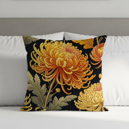 Elegant Chrysanthemum Botanical Pattern Decorative Floral Throw Pillows - Walk Greener
