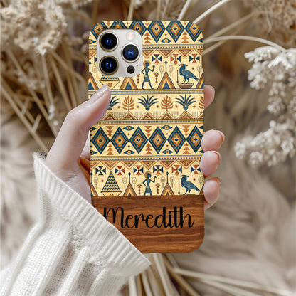 Egyptian Style Pattern with Figures Aztec Inspired Custom Phone Case - Walk Greener
