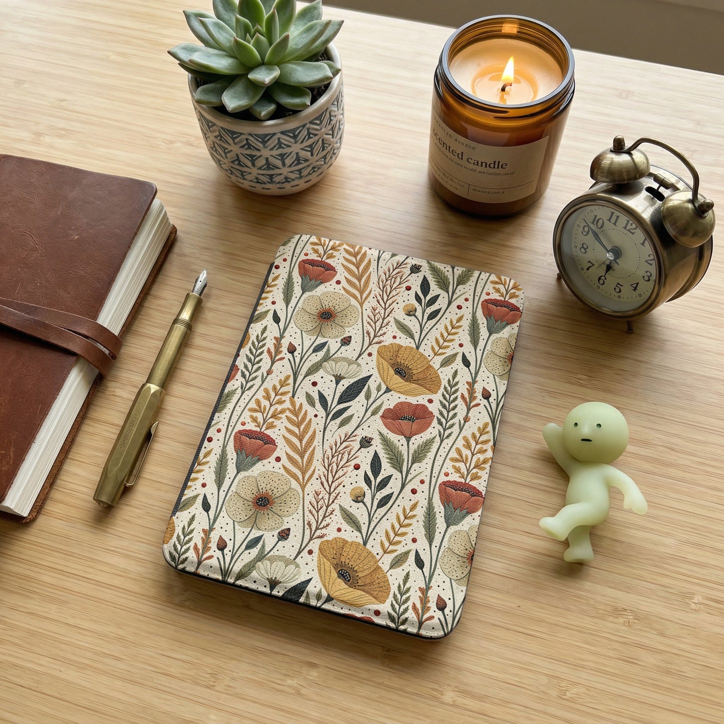 Botanical Pattern Notebook with Succulent Decor Theme