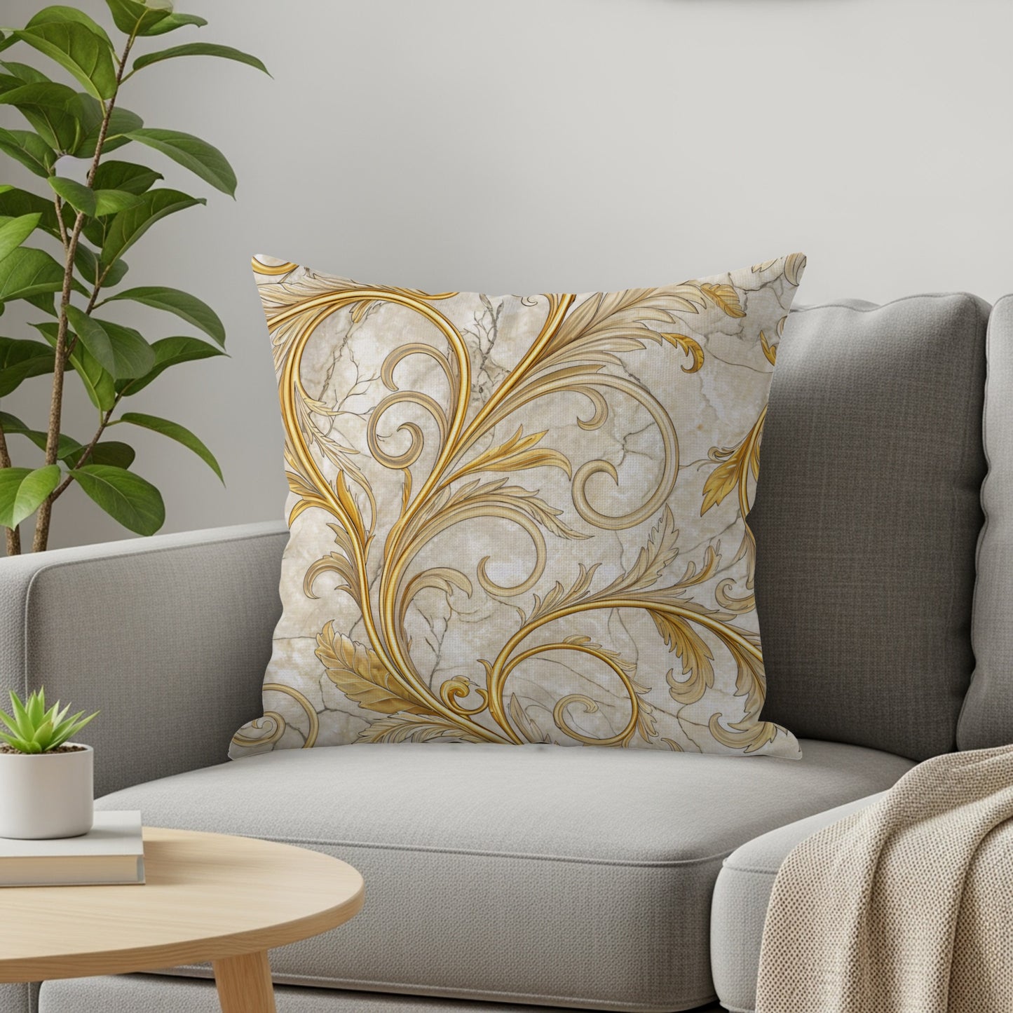 Elegant Vintage Swirl Embroidered Design Pillow Cover