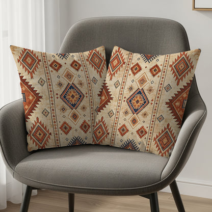 Southwestern Geometric Diamond Pattern Cushion Cover Set