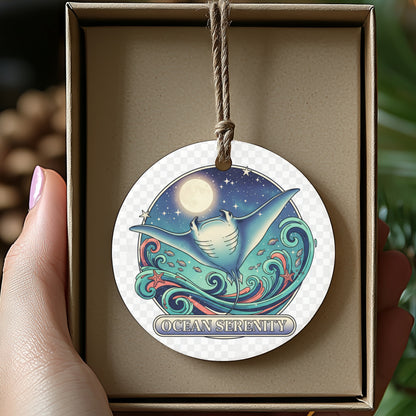 Ocean Serenity Manta Ray Oceanic Hanging Ornament product
