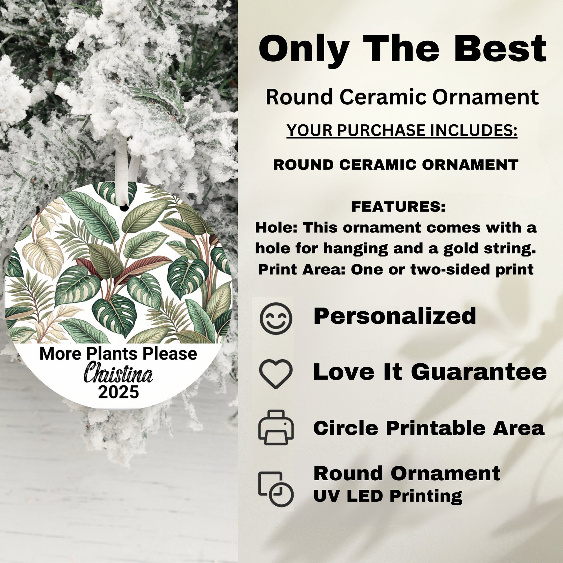 Only The Best Round Ceramic Ornament product