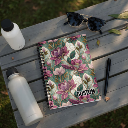 Beautiful Floral Custom Notebook with Spiral Binding