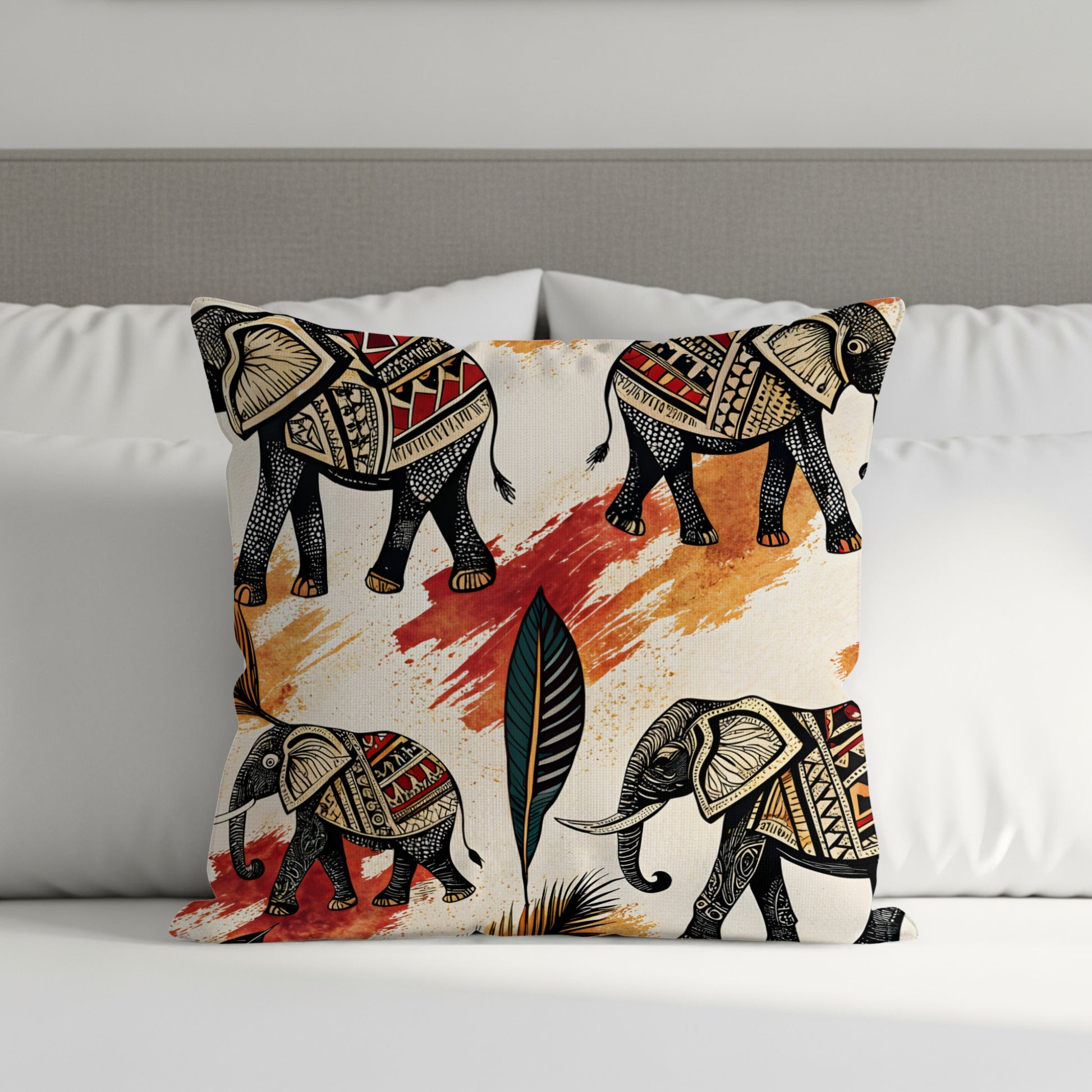 Colorful Elephant Design Decorative Pillow product