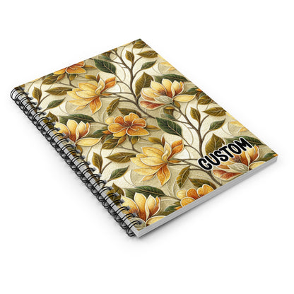 Custom Floral Pattern Spiral Bound Notebook