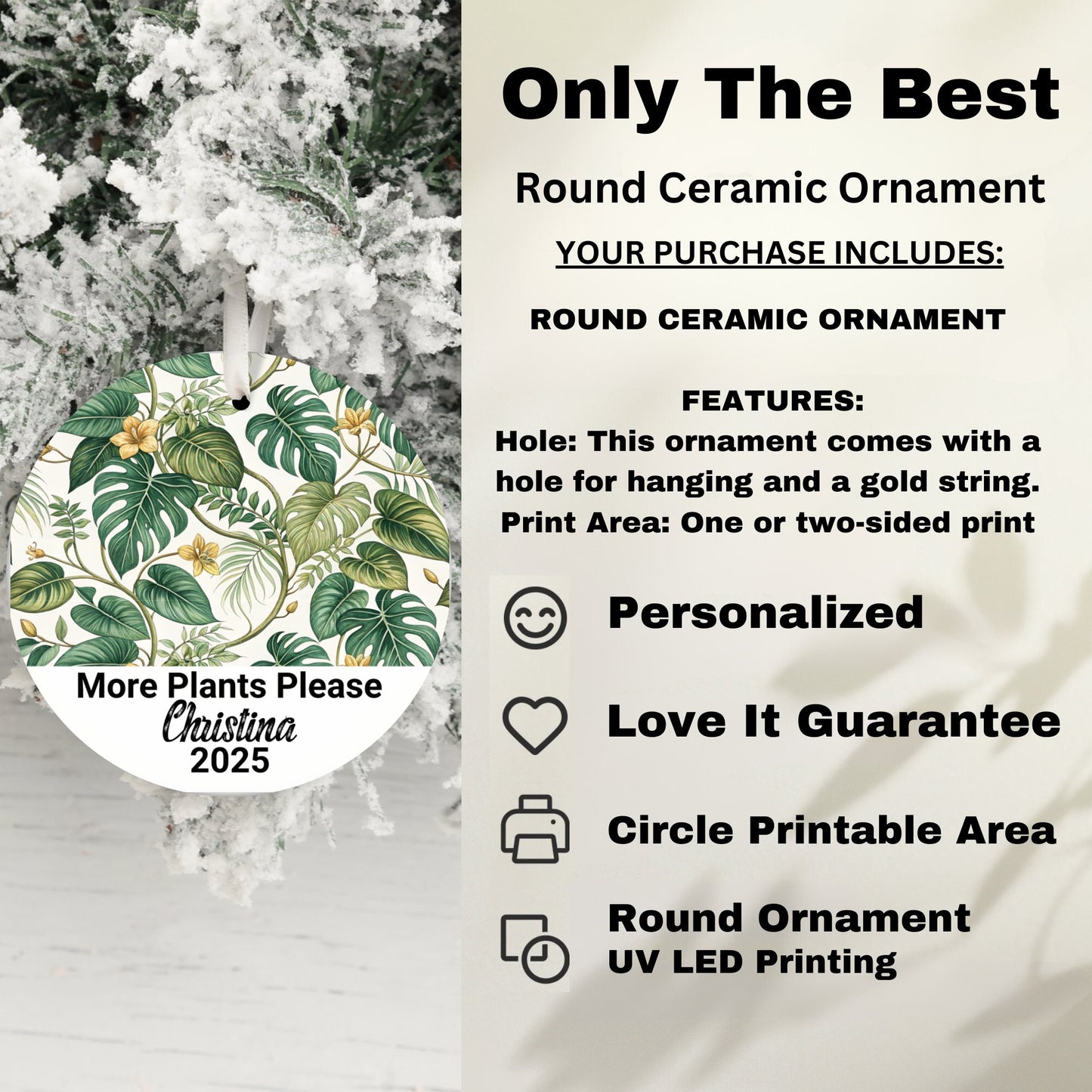 Only The Best Round Ceramic Ornament product type