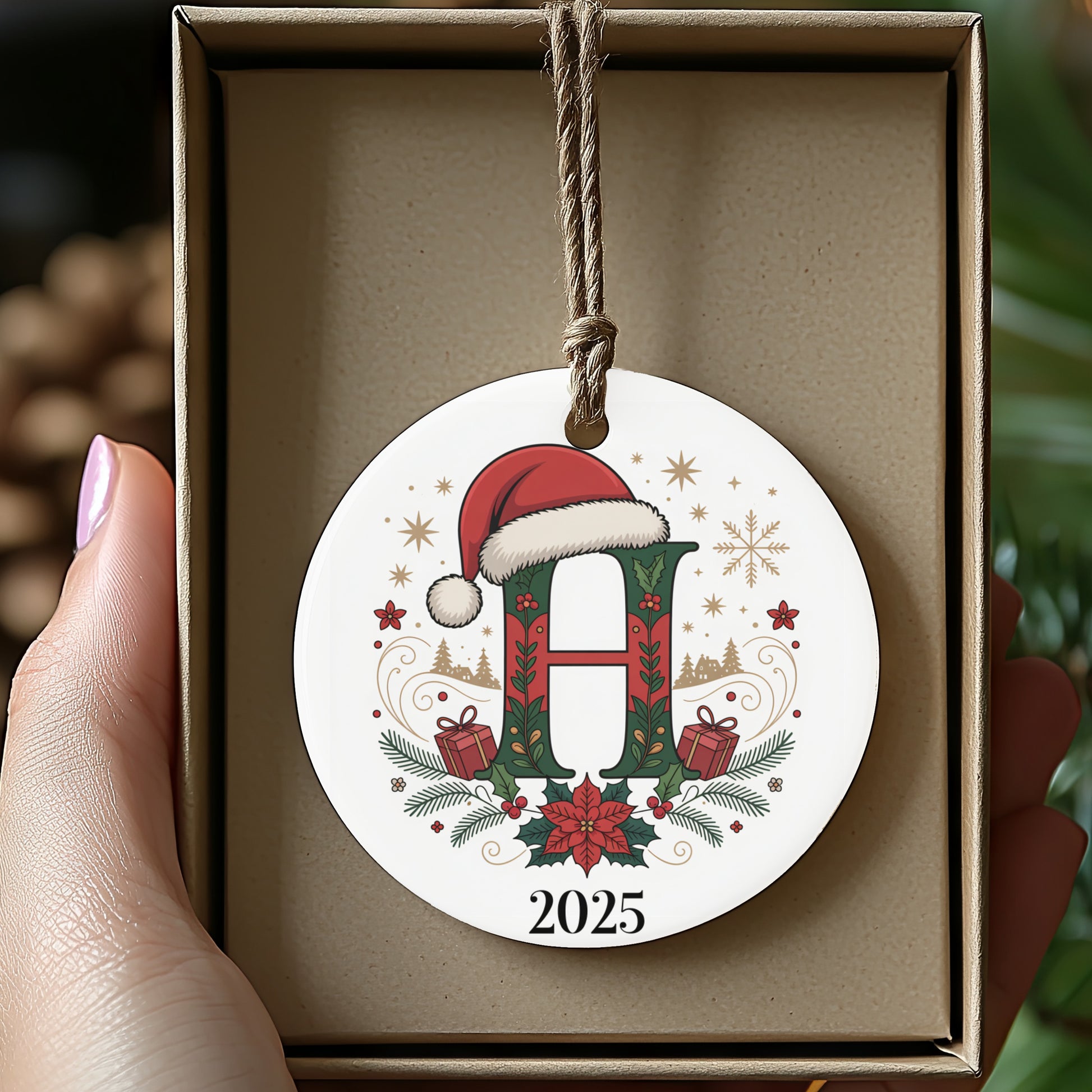 Festive Personalized Christmas Ornament 2025 product type