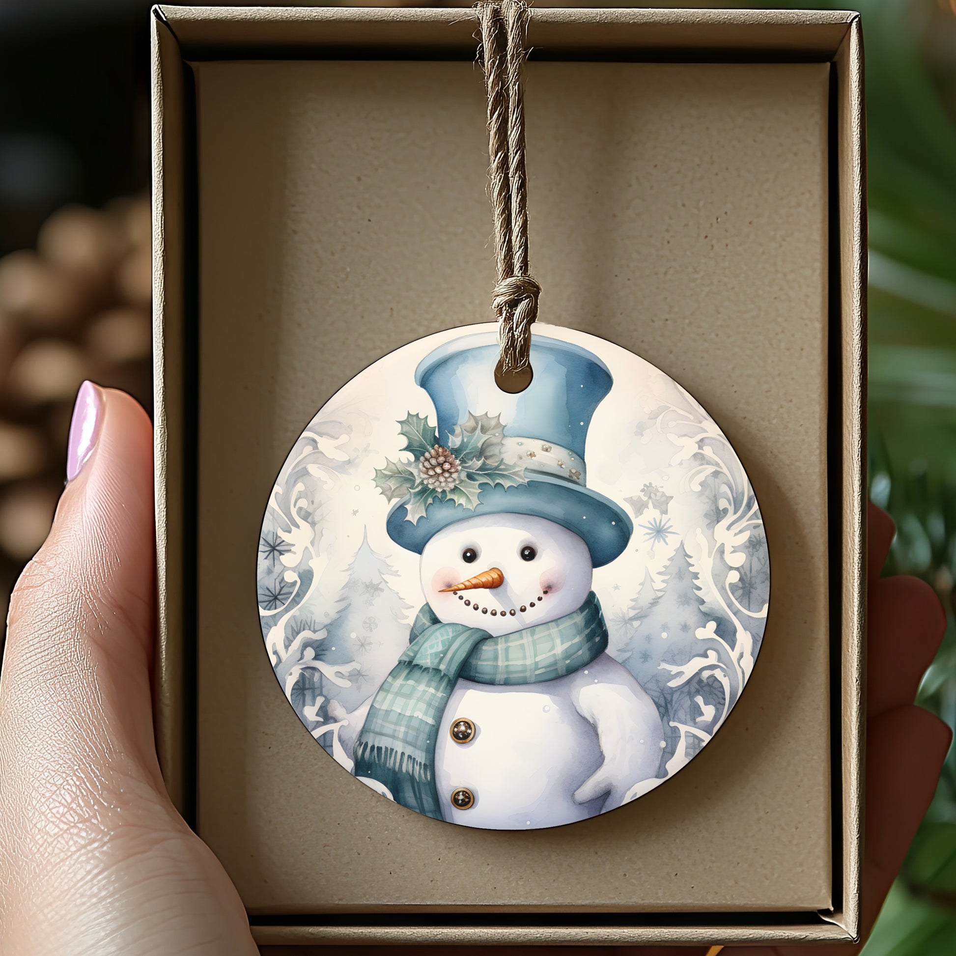 Snowman with Blue Scarf Decorative Hanging product
